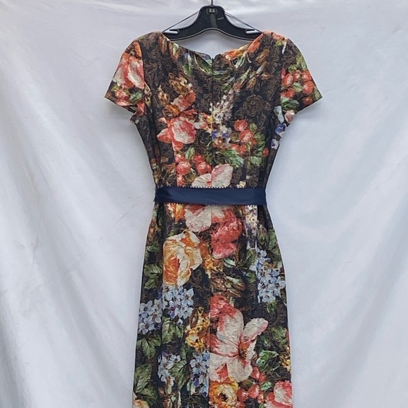 Adrianna-Papell floral short sleeves long gown - Picture 7 of 11